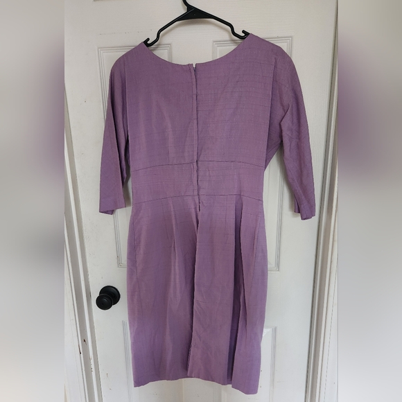 {Vintage} Lilac Pencil Skirt Dress - Picture 4 of 8